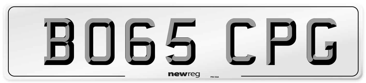 BO65 CPG Number Plate from New Reg